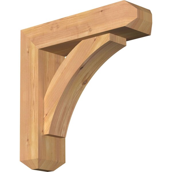Ekena Millwork Thorton Craftsman Smooth Bracket w/ Offset Brace, Western Red Cedar, 5 1/2"W x 20"D x 20"H BKT0604X20X20THR04SWR - main
